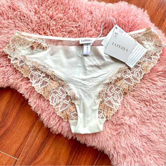 🐚 NWT La Perla Love Stone Embroidered Stretch-Tulle Underwire Lingerie Set 🐚 - Picture 7 of 11